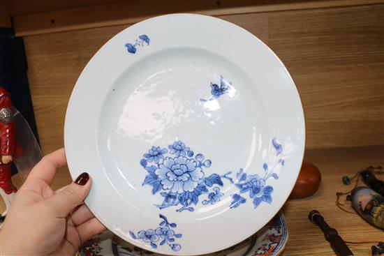 Five Qianlong export plates and a Japanese dish